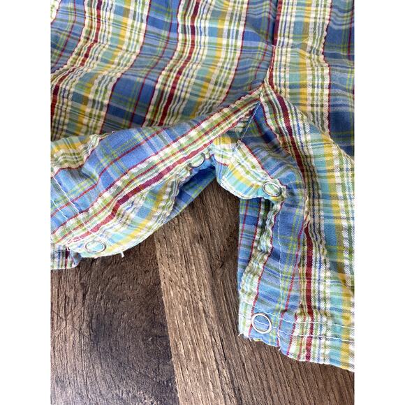 Vintage Boys 3T ‘Wave Rider’ Embroidered Plaid Romper - Picture 6 of 6